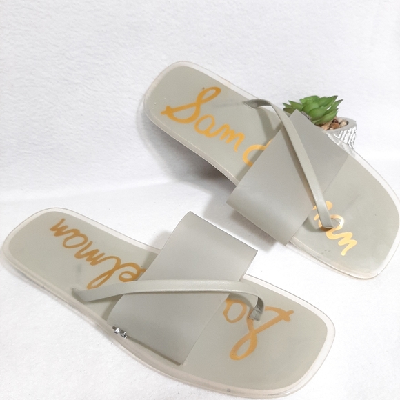 Sam Edelman Luciana Sliver Gray Thong Slide-On San - Picture 4 of 6
